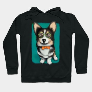 Corgi gentleman illustrated dog Hoodie